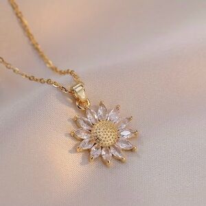 Gold Plated Sunflower Necklace